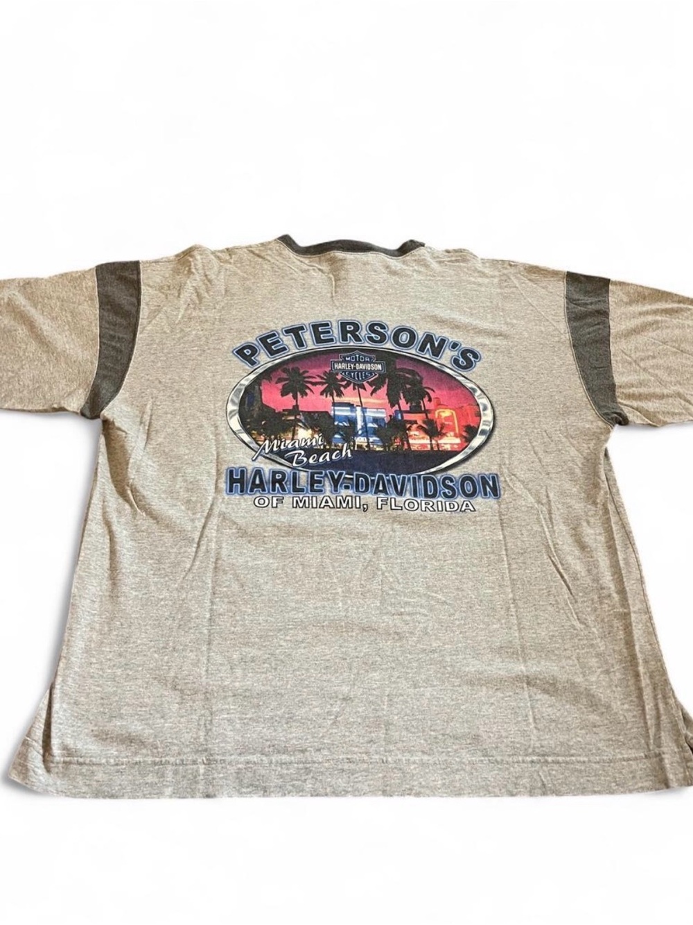 Men’s Vintage Y2K Harley Davidson Miami Beach Graphic Shirt Size 2XL